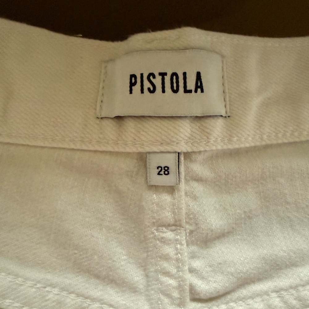 Pistola White Frayed High-Rise Button-Front Denim Shorts - Picture 4 of 4